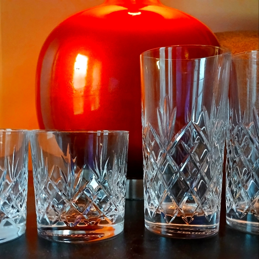 Chivas Regal 4 Whiskey Glasses 2 Tall, 2 Short Preowned Vintage